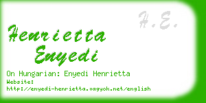 henrietta enyedi business card